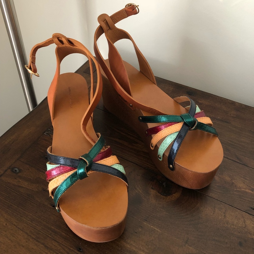 Isabel Marant Etoile Wooden Wedge Sandals 41 NWOB